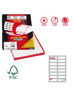 Etichetta adesiva A/435 bianca 100fg A4 99,1x34mm (16eti/fg) Markin X210A435