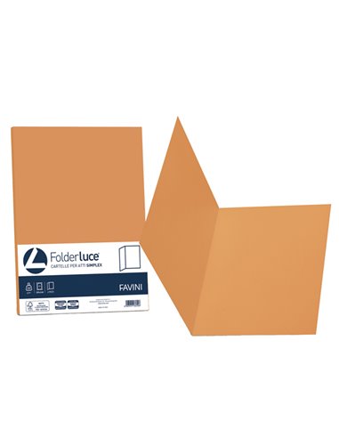 50 cartelline semplici LUCE 200gr 25x34cm arancio FAVINI A50E664
