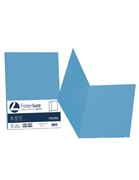 50 cartelline semplici LUCE 200gr 25x34cm azzurro FAVINI A50G664 FAVINI CARTELLINE SEMPLICI