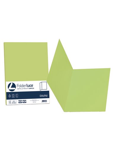 50 cartelline semplici LUCE 200gr 25x34cm pistacchio FAVINI A50M664 FAVINI CARTELLINE SEMPLICI