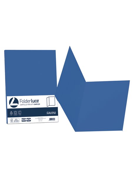 50 cartelline semplici LUCE 200gr 25x34cm blu prussia FAVINI A50K664 FAVINI CARTELLINE SEMPLICI