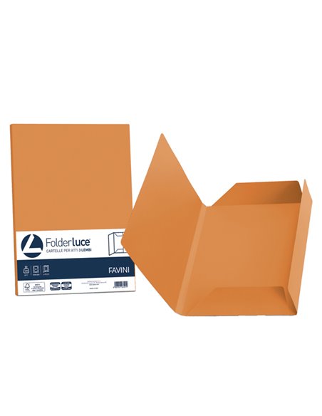 25 cartelline 3 lembi LUCE 200gr 24,5x34,5cm arancio FAVINI A50E434 FAVINI CARTELLINE A TRE LEMBI