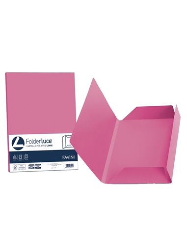 25 cartelline 3 lembi LUCE 200gr 24,5x34,5cm ciclamino FAVINI A50F434 FAVINI CARTELLINE A TRE LEMBI