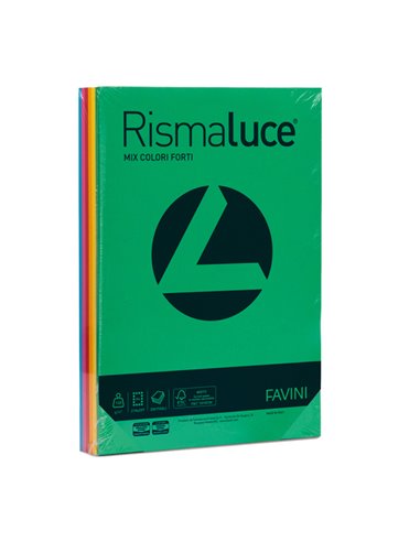 Carta RISMALUCE 140gr A4 200fg mix 6 colori FAVINI A65X214 FAVINI COLORATA