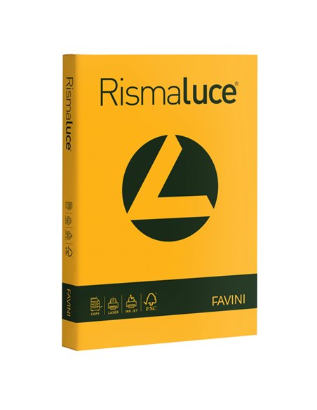 Carta RISMALUCE 140gr A4 200fg giallo oro 52 FAVINI A65H204 FAVINI COLORATA