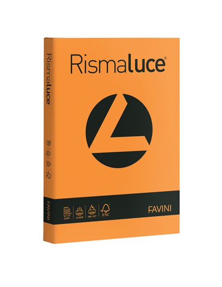 Carta RISMALUCE 140gr A4 200fg arancio 56 FAVINI A65E204 FAVINI COLORATA