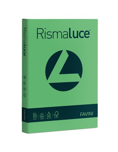Carta RISMALUCE 140gr A4 200fg verde 60 FAVINI A65D204 FAVINI COLORATA