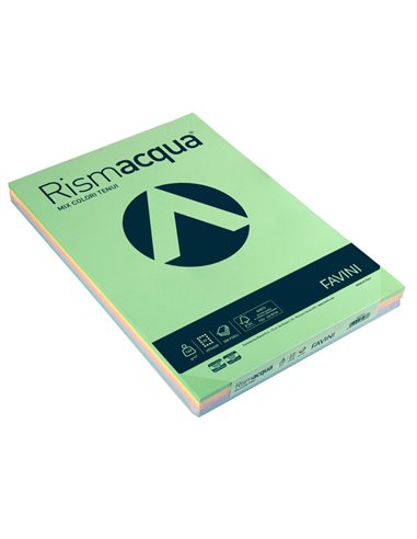 Carta RISMACQUA 140gr A3 200fg mix 5 colori FAVINI A65X223 FAVINI COLORATA