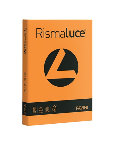 Carta RISMALUCE 200gr A4 125fg arancio 56 FAVINI A67E104 FAVINI COLORATA