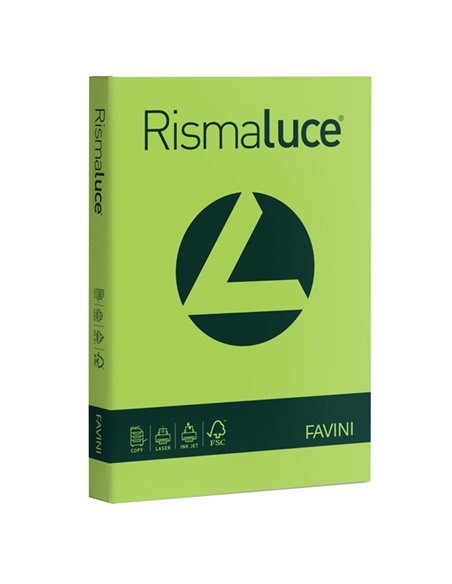 Carta RISMALUCE 200gr A4 125fg pistacchio 54 FAVINI A67M104 FAVINI COLORATA