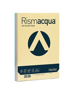 Carta RISMACQUA 200gr A4 125fg mix 5 colori FAVINI A67X124 FAVINI COLORATA