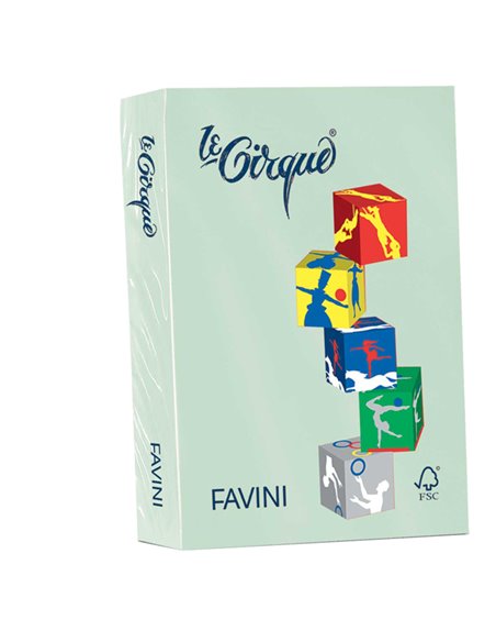 Carta LECIRQUE A4 80gr 500fg pistacchio pastello 102 FAVINI A716504 FAVINI COLORATA