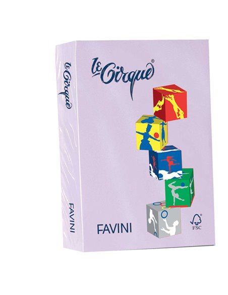 Carta LECIRQUE A4 80gr 500fg lilla pastello 104 FAVINI A719504 FAVINI COLORATA