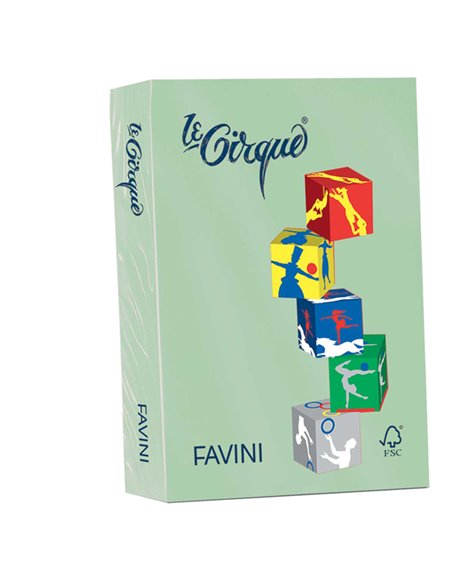 Carta LECIRQUE A4 80gr 500fg verde pastello 107 FAVINI A71P504