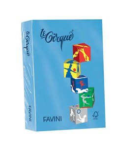 Carta LECIRQUE A4 80gr 500fg azzurro reale 204 FAVINI A71G504 FAVINI COLORATA