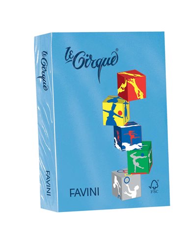 Carta LECIRQUE A4 80gr 500fg azzurro reale 204 FAVINI A71G504 FAVINI COLORATA