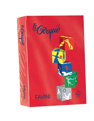 Carta LECIRQUE A4 80gr 500fg rosso scarlatto 209 FAVINI A71C504 FAVINI COLORATA