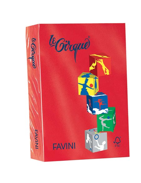 Carta LECIRQUE A4 80gr 500fg rosso scarlatto 209 FAVINI A71C504 FAVINI COLORATA
