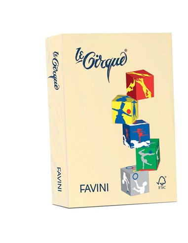 Carta LECIRQUE A4 160gr 250fg giallo pastello 100 FAVINI A742304 FAVINI COLORATA