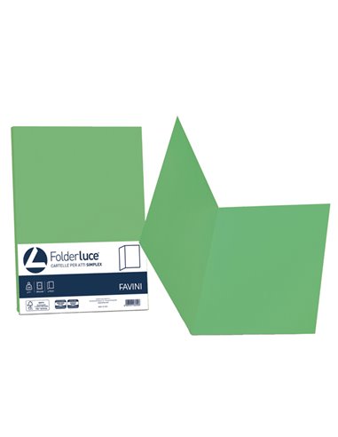 50 cartelline semplici LUCE 200gr 25x34cm verde FAVINI A50D664