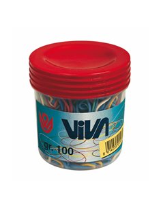 ELASTICO GOMMA BARATTOLO 100GR MISURE ASSORTITE C101 VIVA ELASTICI
