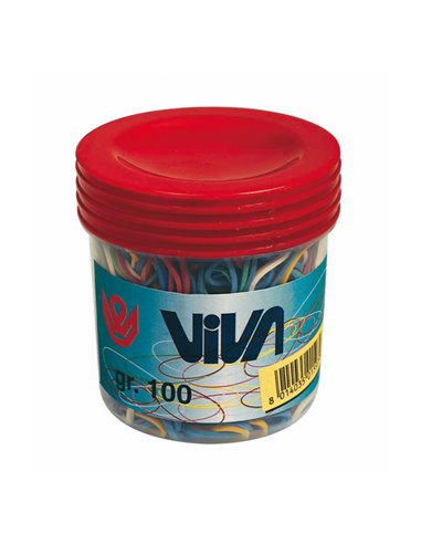 ELASTICO GOMMA BARATTOLO 100GR MISURE ASSORTITE C101 VIVA ELASTICI
