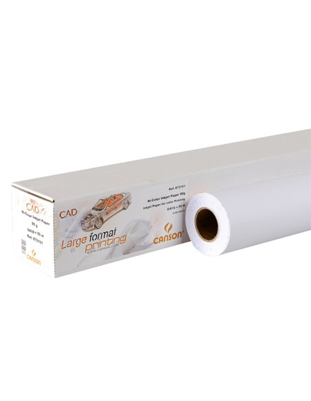 CARTA INKJET PLOTTER 610MM(24") X 50MT 90GR HICOLOR OPACA CANSON 200872101 CANSON BIANCA