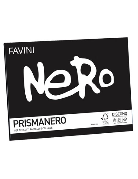 Album PRISMANERO 10fg 128gr 24x33cm monoruvido FAVINI A12A244