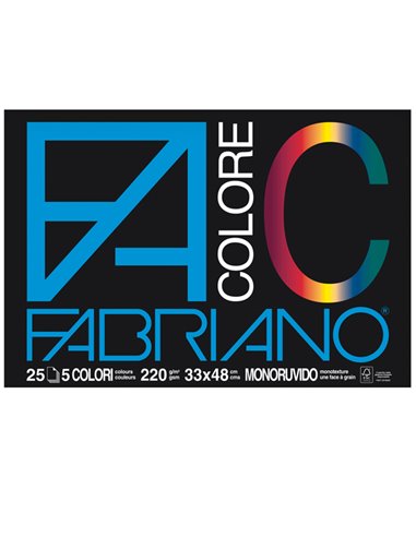BLOCCO FACOLORE (33X48CM) 25FG 220GR 5 COLORI FABRIANO 65251533