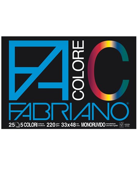 BLOCCO FACOLORE (33X48CM) 25FG 220GR 5 COLORI FABRIANO 65251533
