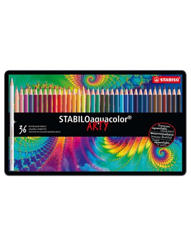 Astuccio metallo 36 pastelli Stabilo AQUACOLOR 1636 1636-5 STABILO PASTELLI COLORATI