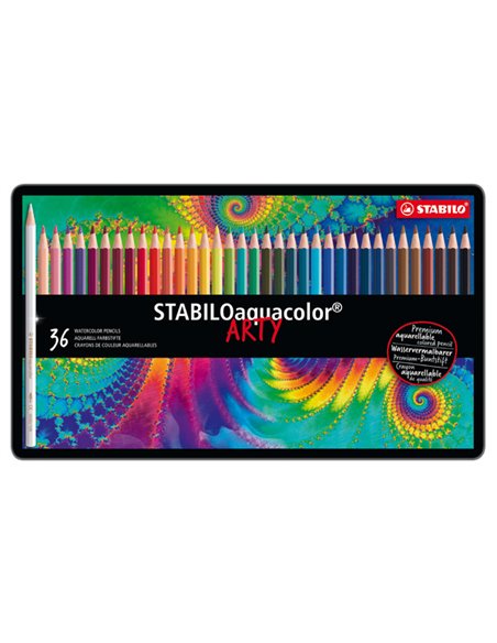Astuccio metallo 36 pastelli Stabilo AQUACOLOR 1636 1636-5 STABILO PASTELLI COLORATI