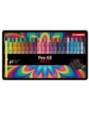 SCATOLA METALLO 40 PENNARELLI PEN 6840 STABILO 6840-6