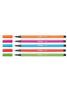 SCATOLA METALLO 40 PENNARELLI PEN 6840 STABILO 6840-6 STABILO PUNTA FELTRO 2
