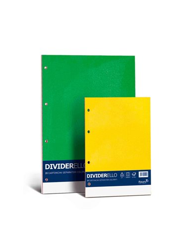 10 separatori in cartoncino colorato 220gr 21x29,7cm DIVIDERELLO FAVINI A56Y104 FAVINI DIVISORI-SEPARATORI CON TASTI NEUTRI