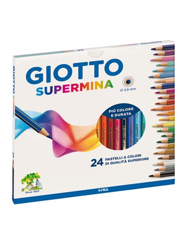 ASTUCCIO 24 PASTELLI SUPERMINA GIOTTO F235500 GIOTTO PASTELLI COLORATI