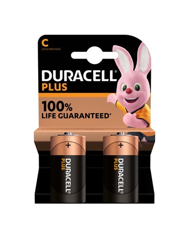 Blister 2 pile MN1400 Duracell PLUS 100 - MEZZA TORCIA C DU0301 DURACELL PILE