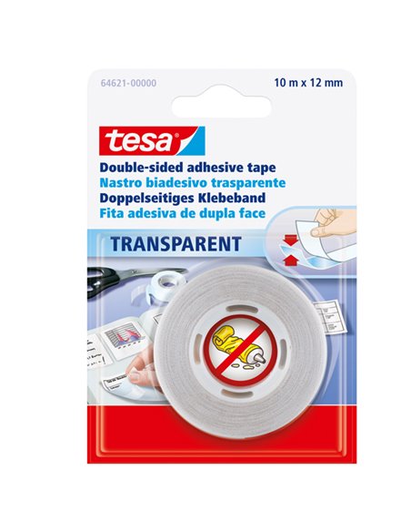 NASTRO BIADESIVO 10MTX12MM TRASPARENTE (BLS 64-621) TESA 64621-00000-08 TESA NASTRI BIADESIVI