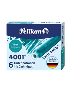 SCATOLA 6 CARTUCCE INCHIOSTRO TP/6 TURCHESE PELIKAN 4001 400142569 PELIKAN INCHIOSTRO-CARTUCCE-CANCELLATORI