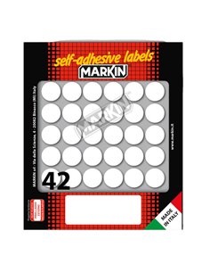 Etichetta adesiva bianca tonda Ø18mm (10fogli x 42etichette) Markin 10006