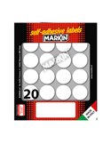 Etichetta adesiva bianca tonda Ø27mm (10fogli x 20etichette) Markin 10008