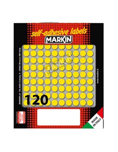 Etichetta adesiva giallo tonda Ø10mm (10fogli x 120etichette) Markin X10004GI