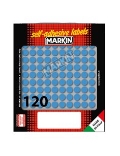 Etichetta adesiva blu tonda Ø10mm (10fogli x 120etichette) Markin 10004BL MARKIN ETICHETTE IN FOGLIETTI
