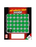 Etichetta adesiva verde tonda Ø18mm (10fogli x 42etichette) Markin 10006VE
