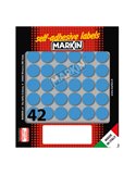 Etichetta adesiva blu tonda Ø18mm (10fogli x 42etichette) Markin 10006BL
