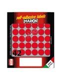 Etichetta adesiva rosso tonda Ø18mm (10fogli x 42etichette) Markin 10006RO