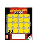 Etichetta adesiva giallo tonda Ø27mm (10fogli x 20etichette) Markin 10008GI