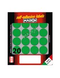 Etichetta adesiva verde tonda Ø27mm (10fogli x 20etichette) Markin X10008VE