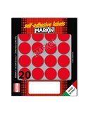 Etichetta adesiva rosso tonda Ø27mm (10fogli x 20etichette) Markin 10008RO