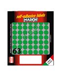 Etichetta adesiva verde tonda Ø14mm (10fogli x 63etichette) Markin X10005VE
